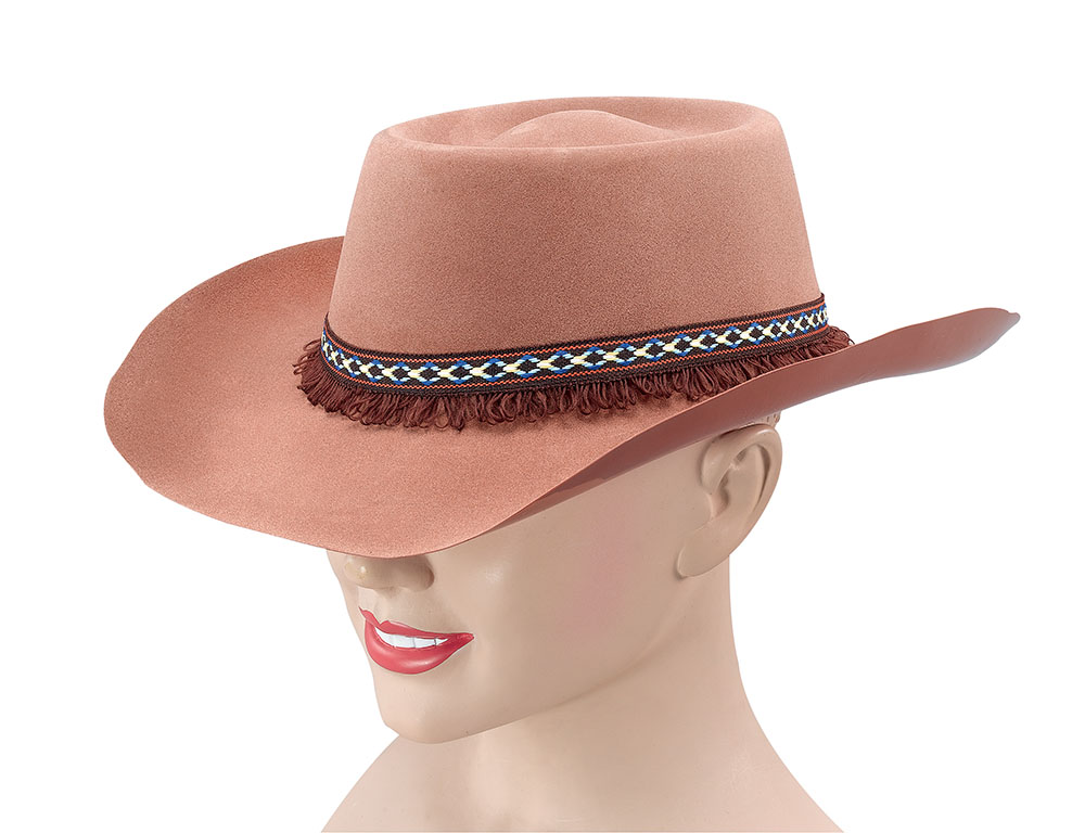Cowboy Hat, Brown Flock + Fringe