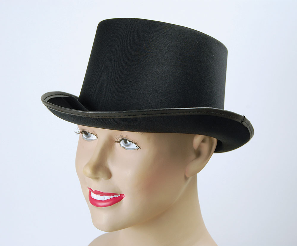 Top Hat. Black, Satin Look