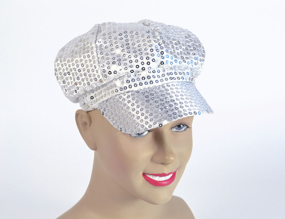 Sequin Cap. 80's Style Silver