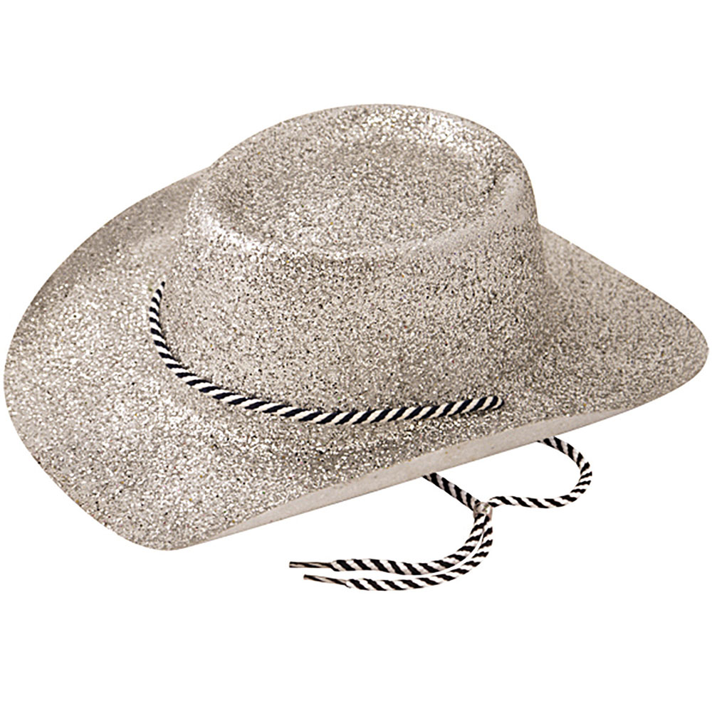 Cowboy Hat. Glitter Silver