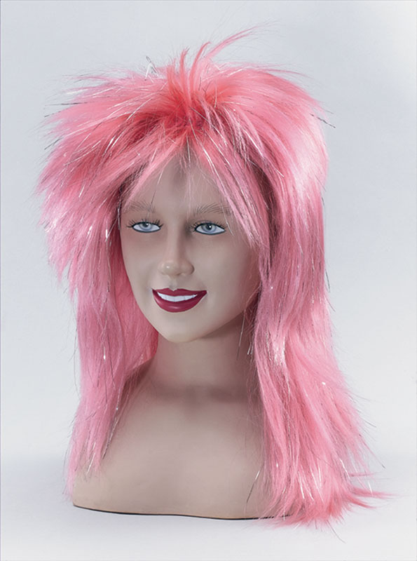 Samantha Wig. Spiky Pink & Tinsel
