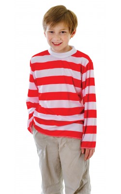 Red/White Striped Top (L)