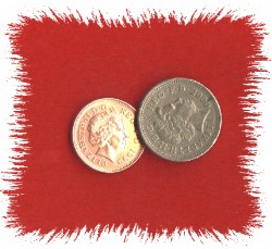 TANGO - COIN UNIQUE (ENGLISH SCOTCH AND SODA £1 AND 1P COINS)