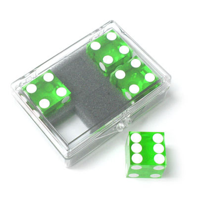 Dice 4-pack green Near-precision 19mm (casino)