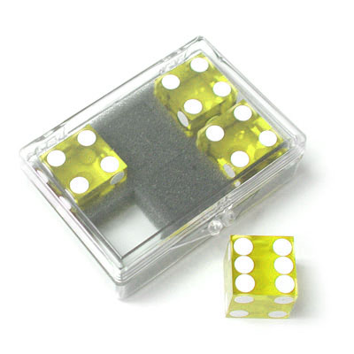 Dice 4-pack yellow Near-precision 19mm (casino)