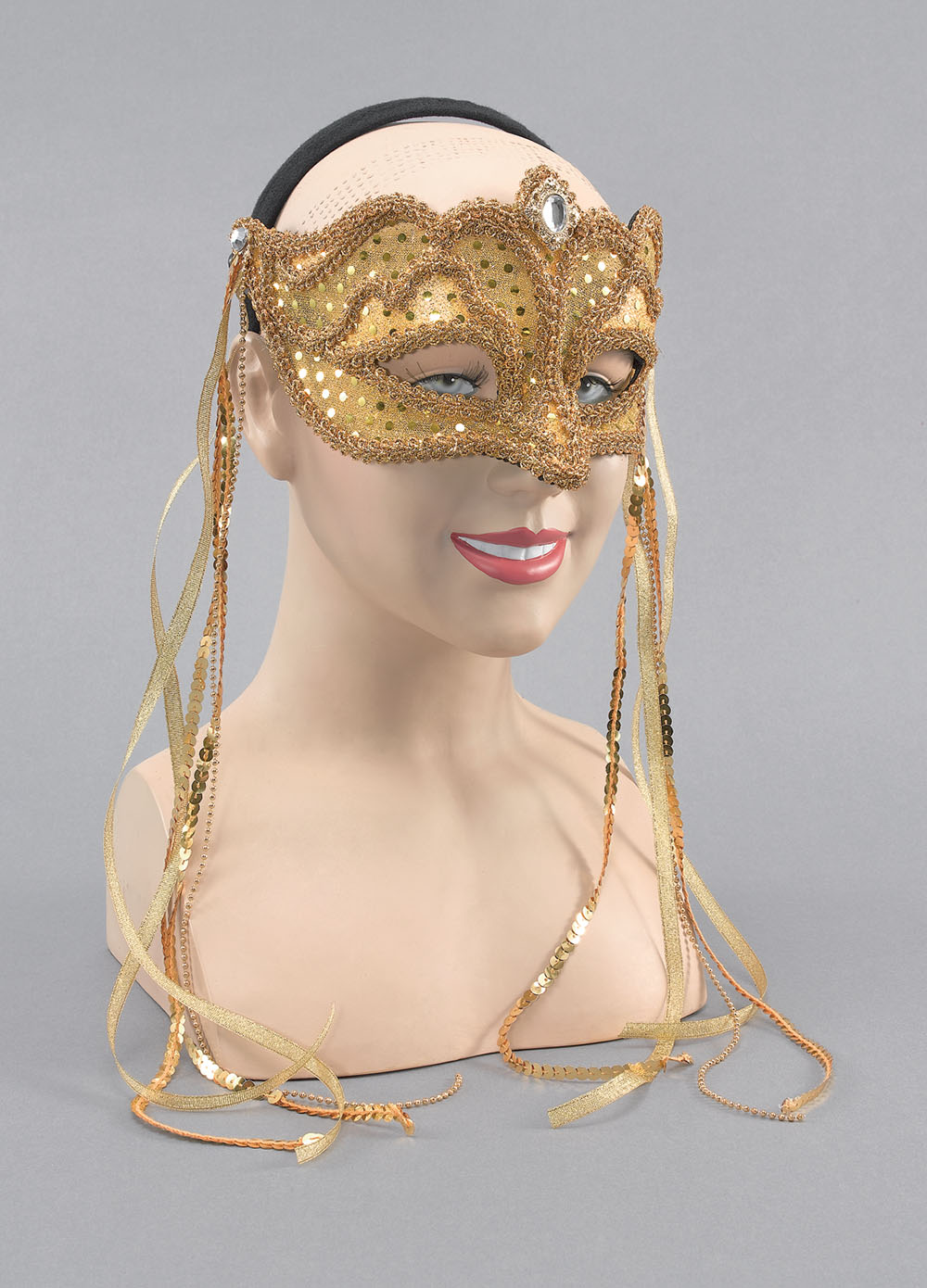Gold Mask + Tassels On Headband