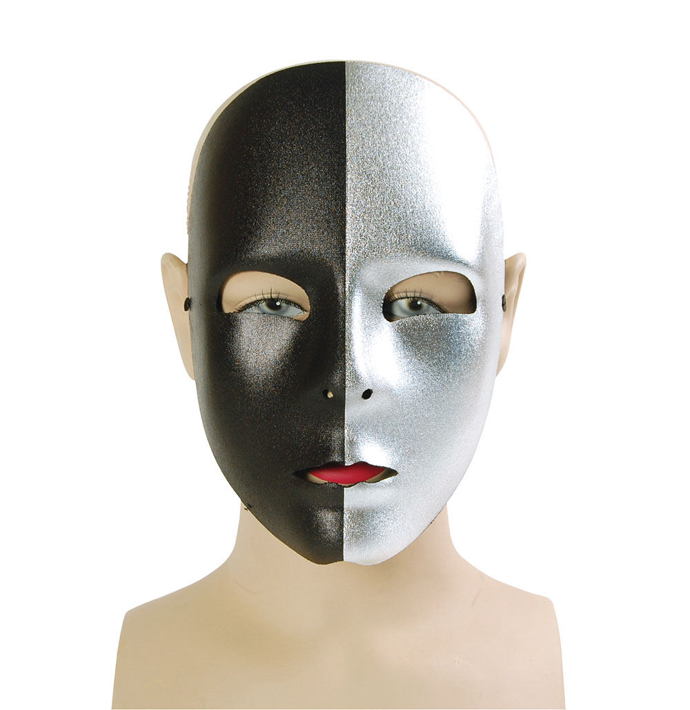 Silver/Black Face Mask