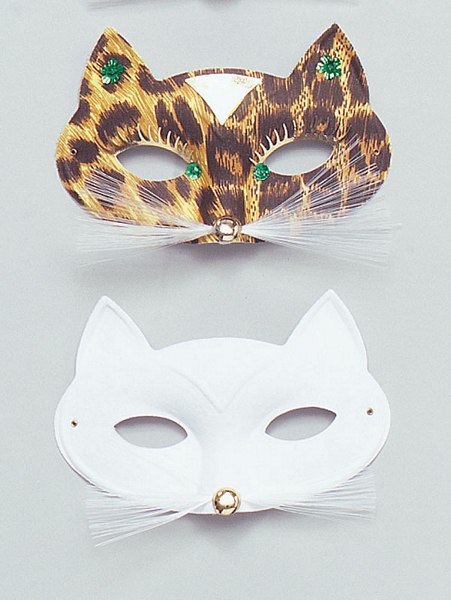Cat Domino Eye Mask. White
