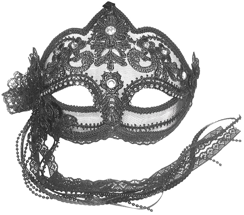 Transparent Mask. Black Flower (H/B)