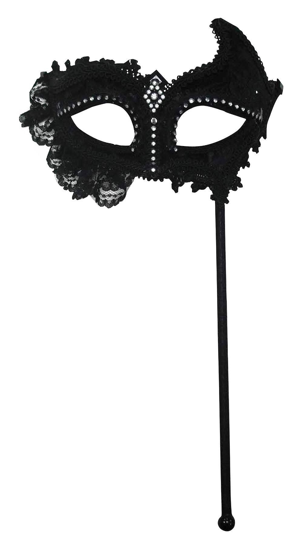 Black Mask + Lace On Stick