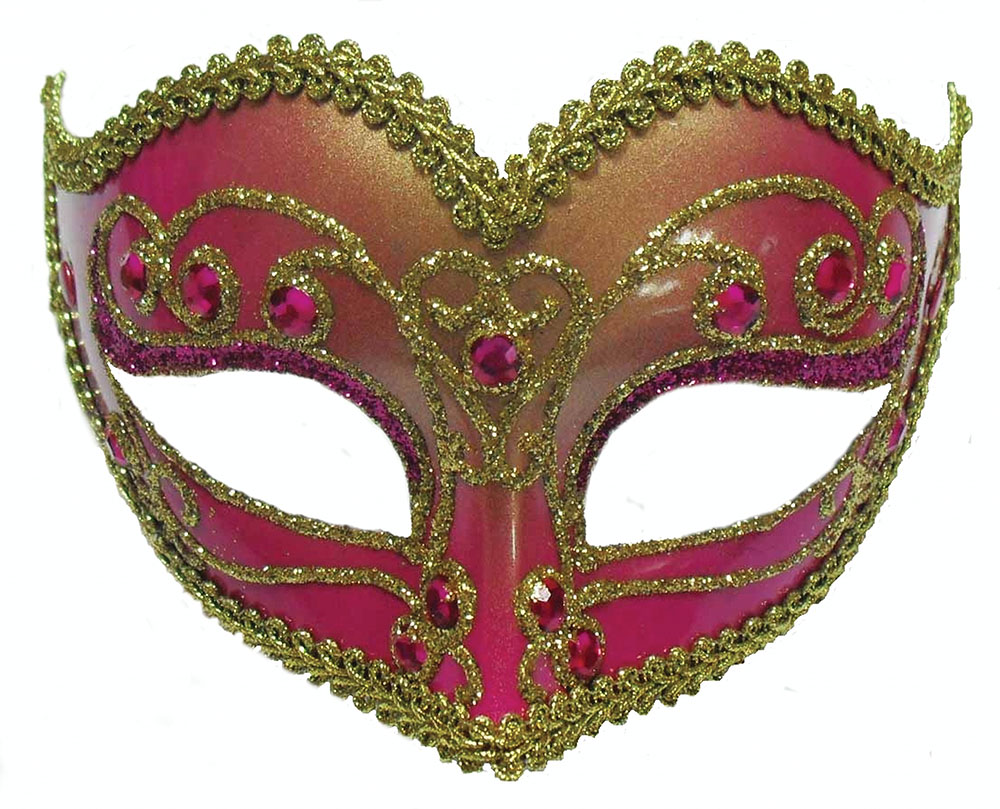 Jewelled Party Mask. Fuschia (H/B)