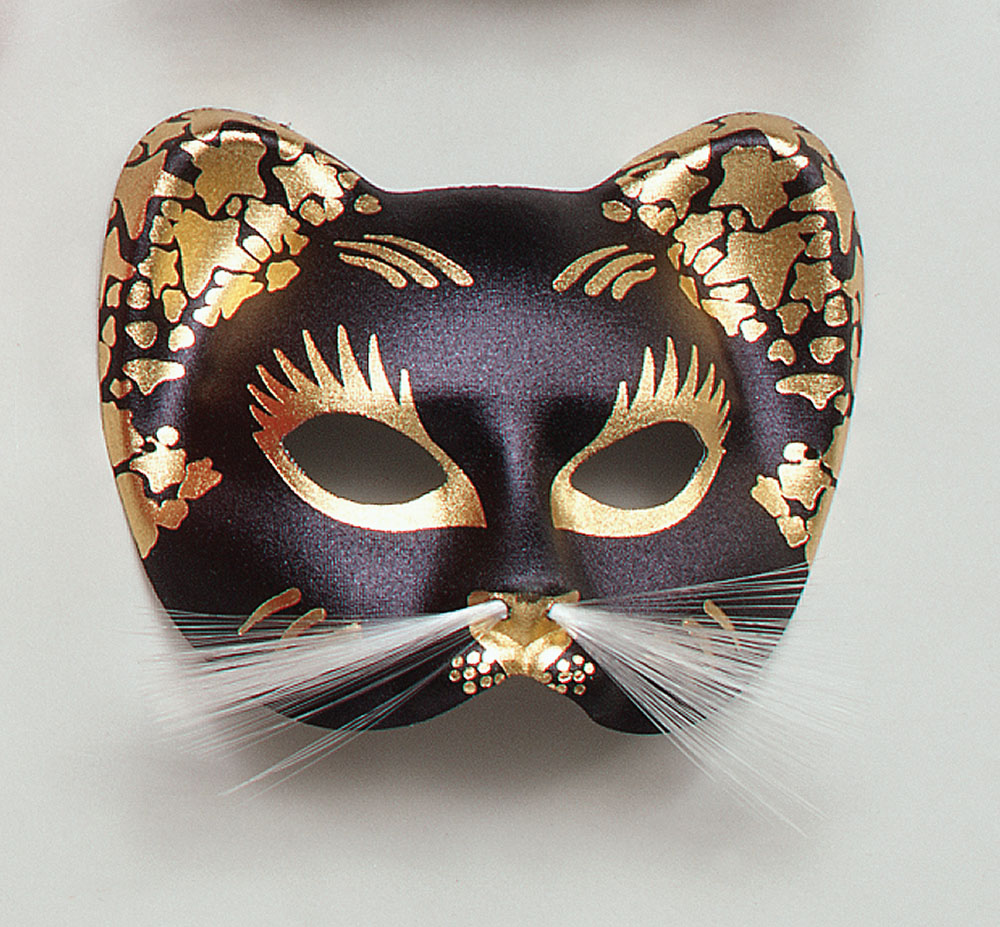Black/Gold Cat Mask