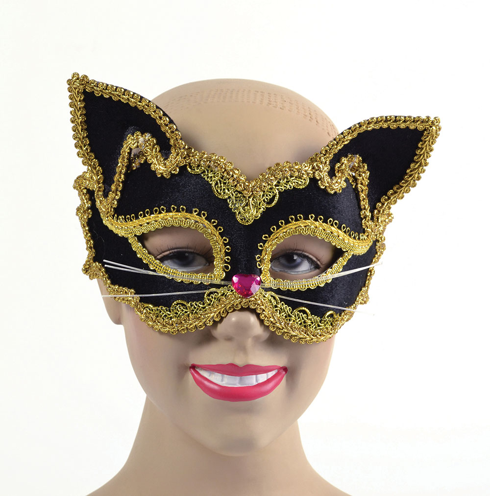Black/Gold Cat Mask (G/F)