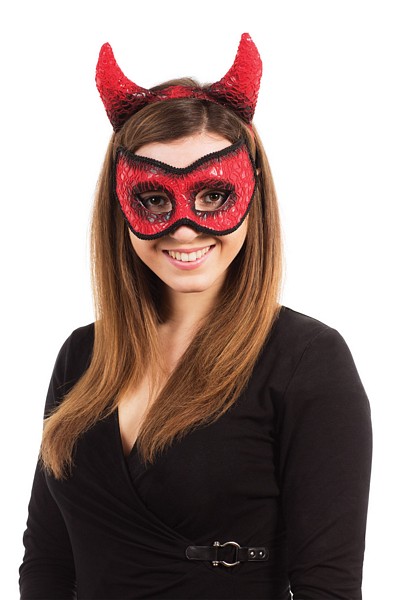 Devil Mask with Horns on Headband