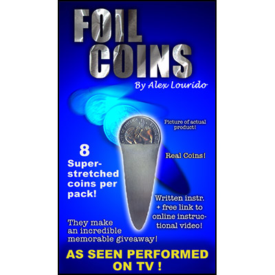 Foil Coin (8 Stretched Coins) by Alex Lourido - Trick