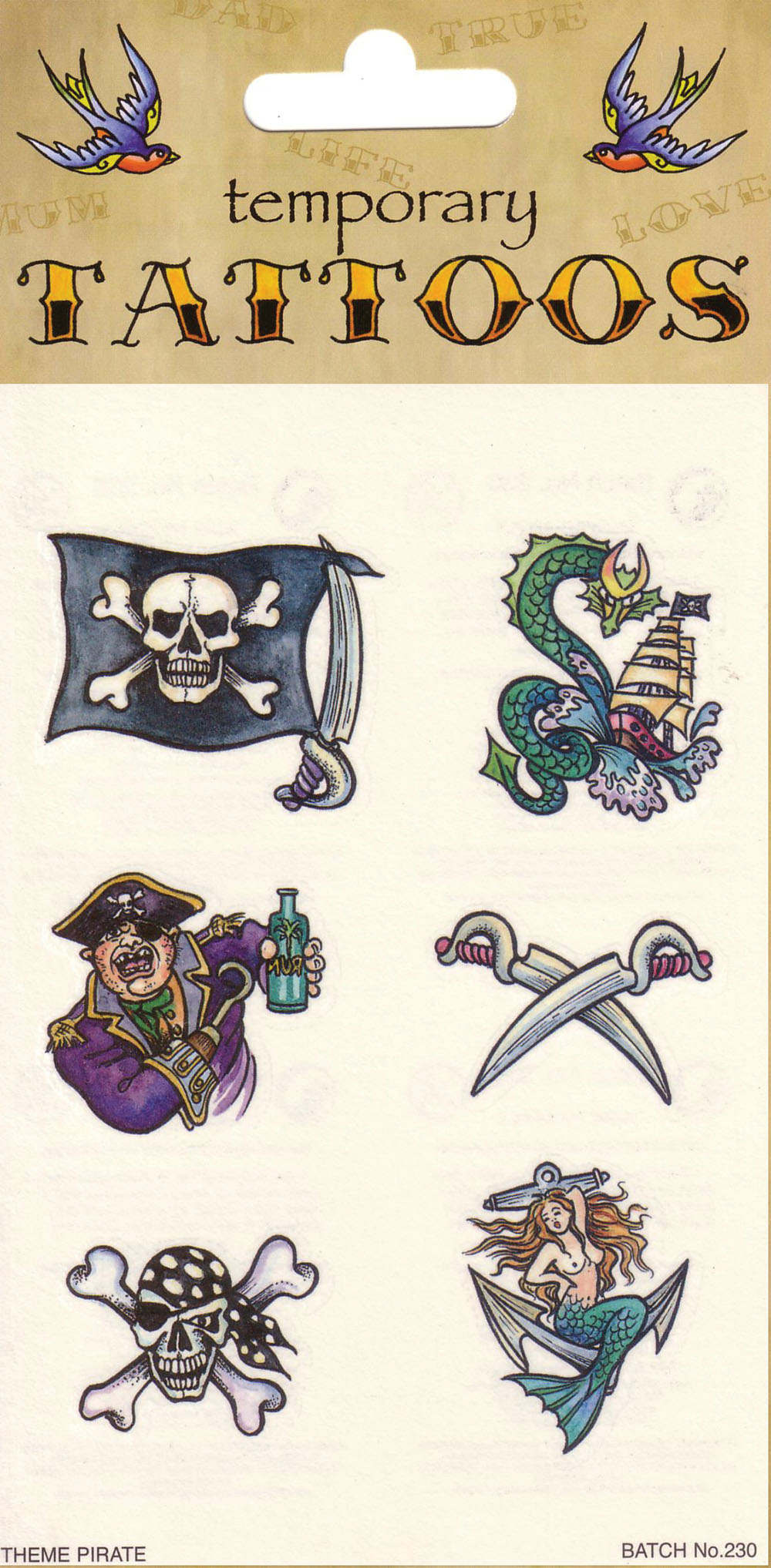 Tattoos Theme Pirate (6/card)