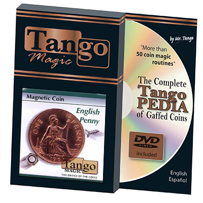 Magnetic Coin English Penny (w/DVD) by Tango - Trick (D0027)