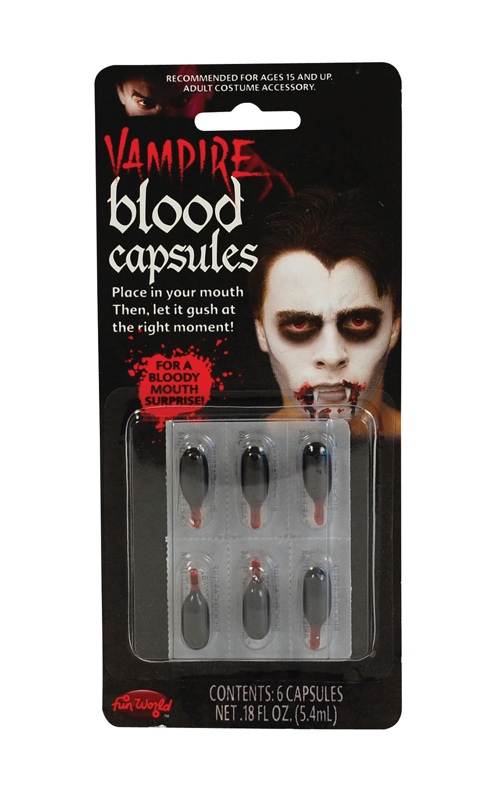 Blood Capsules, Liquid. 6/card