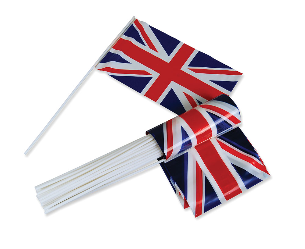 Union Jack Flags. 6" X 10" (bundles of 50)
