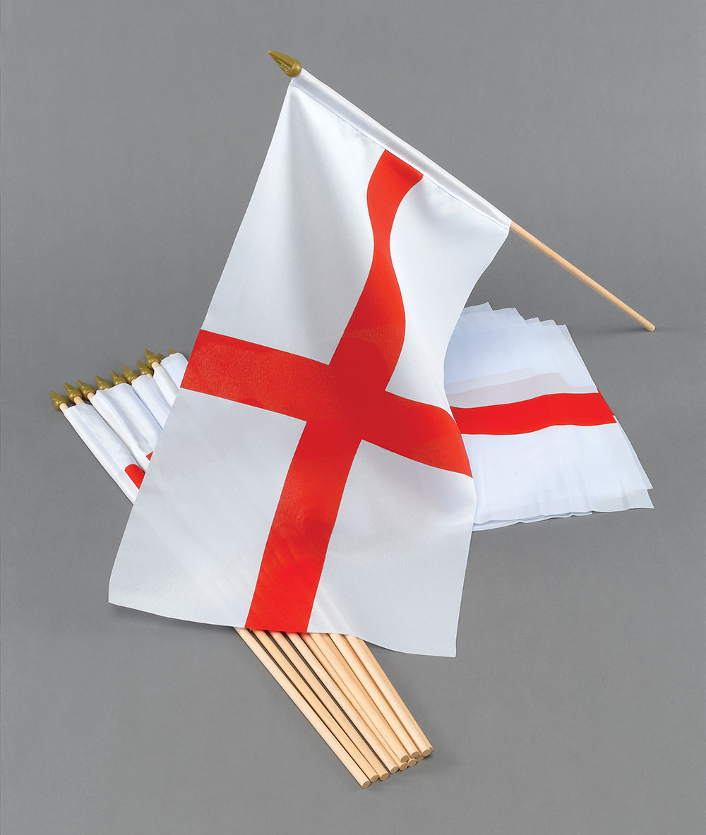 St George Flag 18" x 12"/stick. Cloth