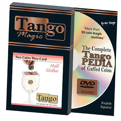 Two Coins Thru Card (w/DVD)(D0018) (Half Dollar) by Tango - Tric