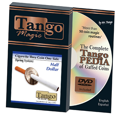 Cigarette Through Half Dollar (One Sided w/DVD) (D0014)by Tango