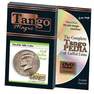 Double Side Half Dollar (Heads w/DVD) (D0035H) by Tango Magic -