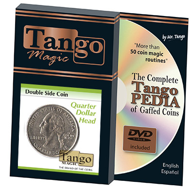 Double Side Quarter (Heads w/DVD)(D0078) by Tango - Tricks