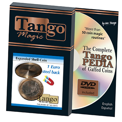 Expanded Shell Coin - (1 Euro, Steel Back w/DVD) by Tango Magic