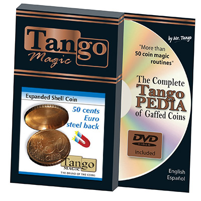 Expanded Shell Coin (50 Cent Euro, Steel Back w/DVD) by Tango Ma