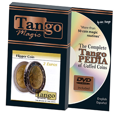 Flipper Coin 2 Euro (w/DVD)by Tango Magic - Trick (E0036)