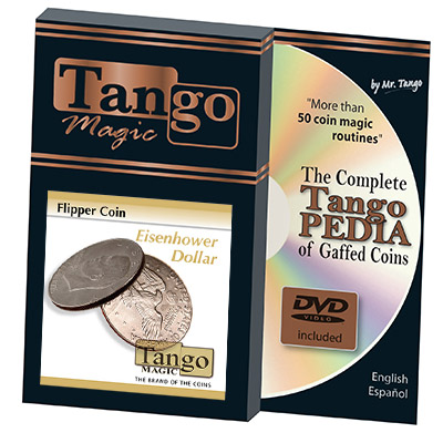 Flipper Coin Eisenhower Dollar (w/DVD)(D0038) by Tango - Trick