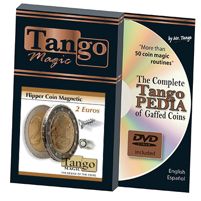 Magnetic Flipper Coin (2 Euro w/DVD) by Tango- Trick (E0034)