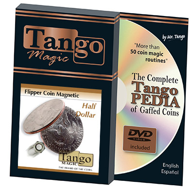 Magnetic Flipper Coin (Half Dollar w/DVD)(D0042)by Tango - Trick