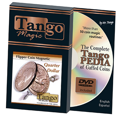 Flipper Coin Magnetic Quarter Dollar (w/DVD)(D0043)by Tango - Tr