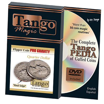 Flipper coin Pro Gravity Quarter dollar (w/DVD)(D0104)by Tango -