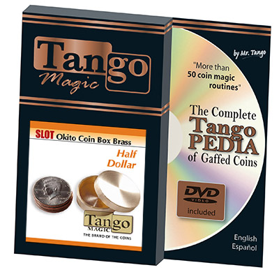 Slot Okito Coin Box Brass Half Dollar (w/DVD)(B0019)by Tango -Tr