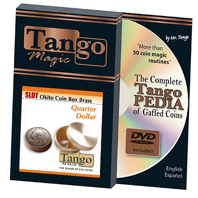 Slot Okito Coin Box Brass Quarter (w/DVD) by Tango -Trick (B0018