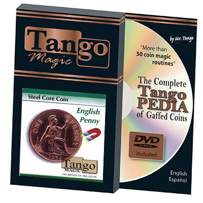 Steel Core Coin English Penny (w/DVD)(D0031) by Tango - Trick