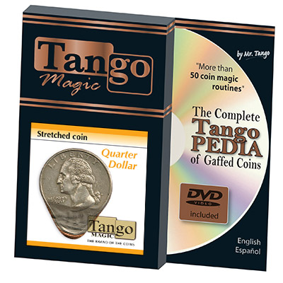 Stretched Coin Quarter Dollar (w/DVD) by Tango- (D0095)