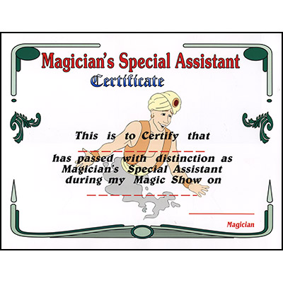 Magician's Assistant Certificate by Uday - Trick - Click Image to Close