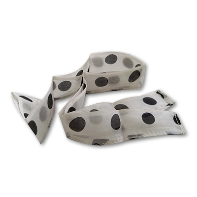 Thumb Tip Streamer(Polka Dots - Black on White) by Uday - Trick - Click Image to Close