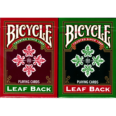 Bicycle Leaf Back Holiday Decks (6 pack contain 3 Red and 3 Gree