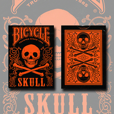 Bicycle Skull Metallic (Orange) USPCC by Gambler's Warehouse - T