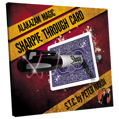 Sharpie Through Card (DVD and Gimmick) Blue by Alakazam Magic -
