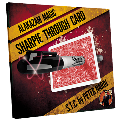 Sharpie Through Card (DVD and Gimmick) Red by Alakazam Magic - D