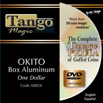 Okito Coin Box (Aluminum w/DVD)(A0026) One Dollar by Tango Magic